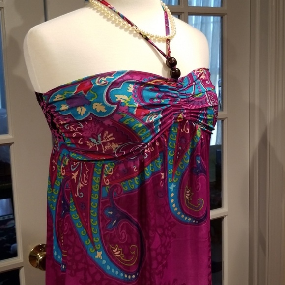 Glam Paisley Gathered Maxi Dress - Picture 2 of 7